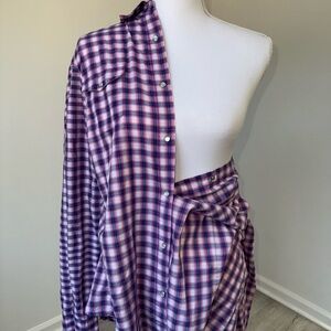 Wrangler Women’s Pearl‎ Snap Button Down Shirt Pink Plaid